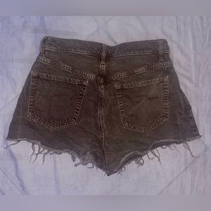 brown distressed jean shorts